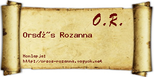 Orsós Rozanna névjegykártya